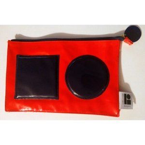 Estee Lauder Lisa Perry Zippered Red & Blue Cosmetics Makeup Bag NEW!